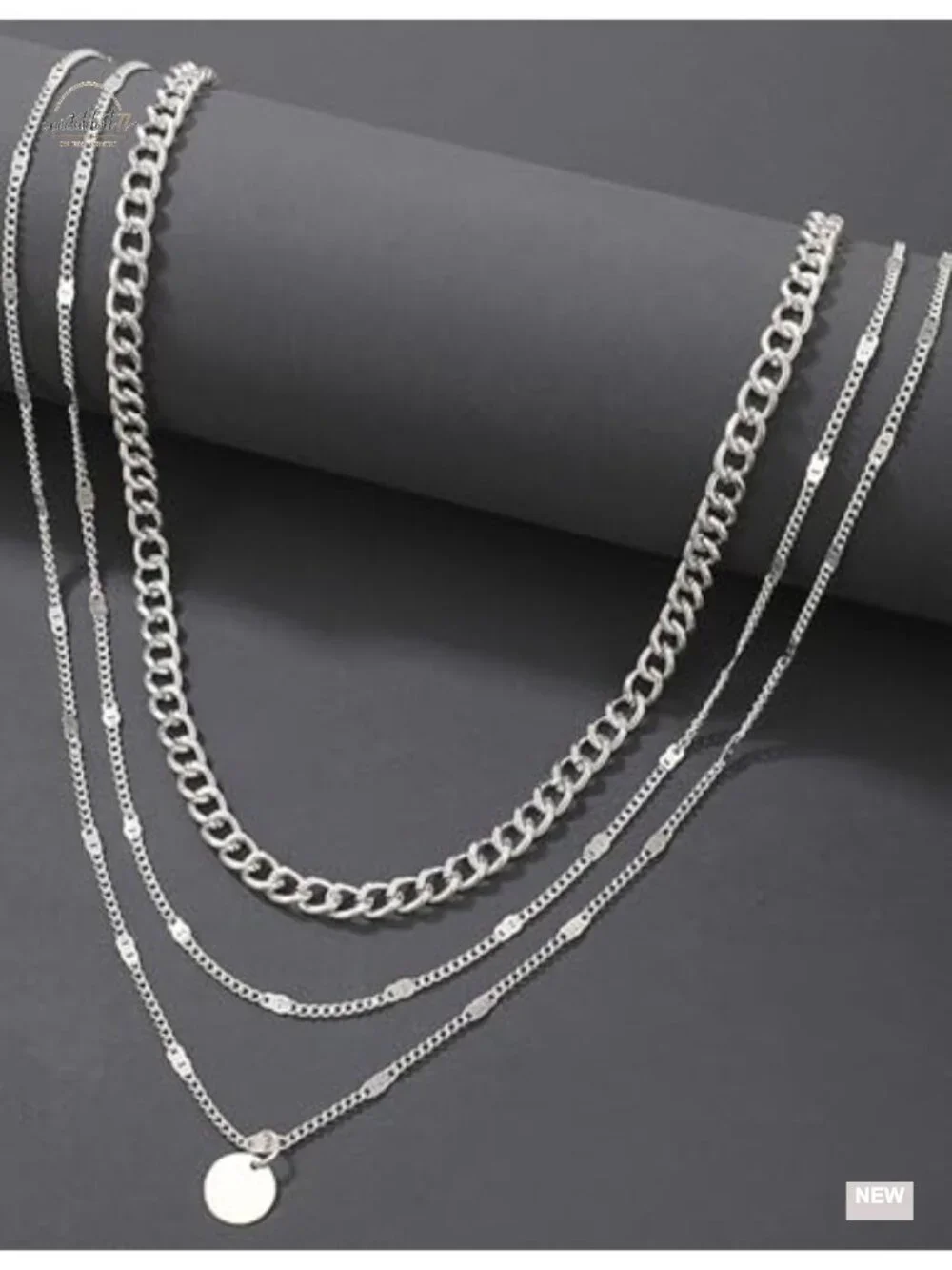 9Pcs 18K Gold Plated Layered Necklace Set with Paperclip Cuban Chain Pendant